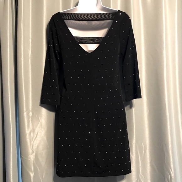 Express Black Evening Dress with Rhinestone Detail - Picture 5 of 9